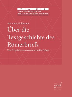 cover image of Über die Textgeschichte des Römerbriefs